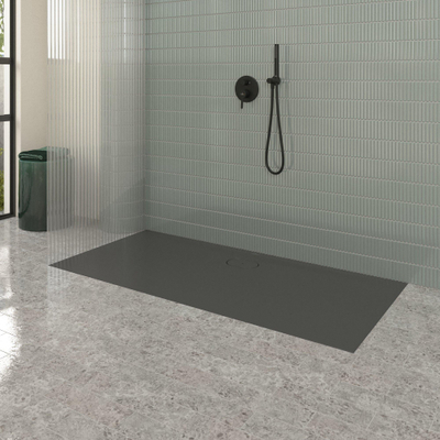 Villeroy & Boch Ecora douchebak - 170x80x3.5cm - afvoer lange zijde - anthracite (antraciet)
