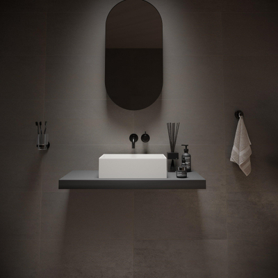 Ideavit Solidjoy Lavabo à poser - 38x24x11cm - Solid Surface - bord 6mm - blanc