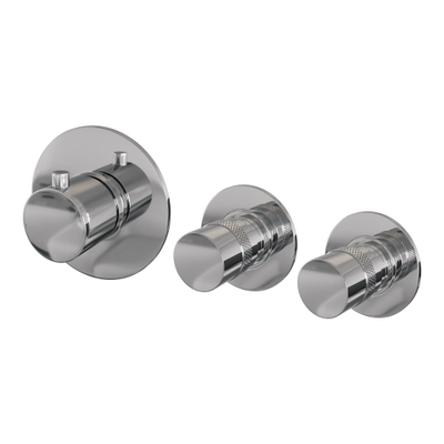 Brauer Chrome Edition Mitigeur bain sur gorge avec 2 robinets d'arrêt, bec déverseur et douchette 3 jets Chrome