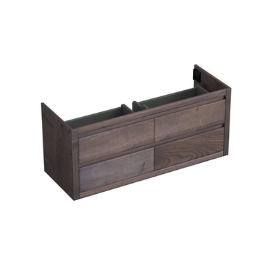 Forzalaqua Gela 2.0 meuble sous-lavabo 140x51x60cm avec 4 tiroirs sans poignée à fermeture douce Chêne massif Charcoal