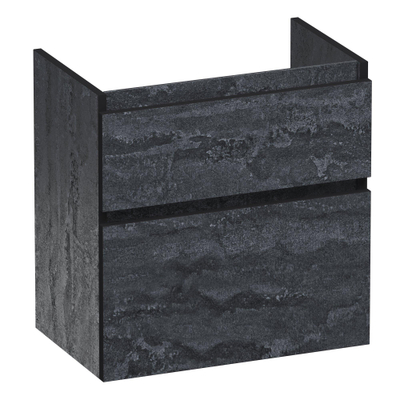 BRAUER Delight Edge wastafelonderkast ondiep 60 2 softclose lades - greeploos - 1 sifon uitsparing - Damascus