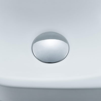 Fugaflow Efficiente Pietra Ensemble de fontaine - 40x21,5x12cm - droite - lisse - demi-ronde - 1 trou de robinet - céramique - robinet de fontaine chrome - bouchon de vidange - siphon abaissé - blanc mat