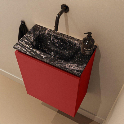 MONDIAZ TURE-DLUX Meuble de toilettes 40 cm Fire. EDEN lavabo Lava position milieu. Sans trou de robinet.