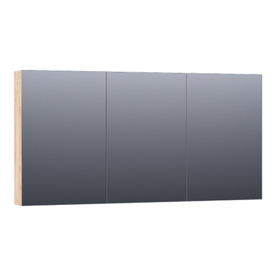 BRAUER Impress armoire de toilette – 139 x 70 x 15 cm – 3 portes, portes-miroir double face – Forest Wheat