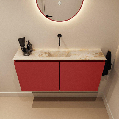 MONDIAZ TURE-DLUX 100cm toiletmeubel Fire. EDEN wastafel Frappe positie midden. Zonder kraangat.