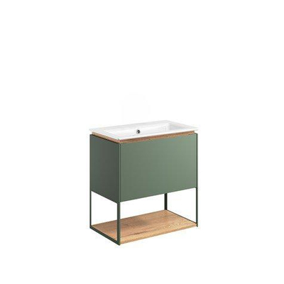 Crosswater Mada Ensemble de meuble - 60x36.7x61cm - lavabo - sans trous de robinet - open frame - Sage Green