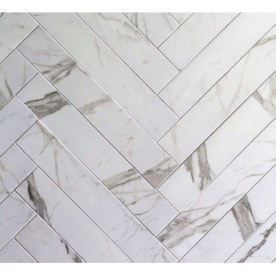 ÉCHANTILLON Terravito Alpuro carreau mural et de sol - 10x60cm - 10mm - Rectangle - rectifié - Effet marbre - Blanc/noir mat