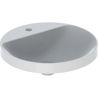 Geberit Variform lavabo - 48x48x17.8cm - rond - 1 trou de robinet - sans trop-plein - blanc