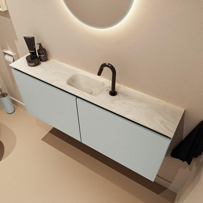 MONDIAZ TURE-DLUX 120cm toiletmeubel Greey. EDEN wastafel Ostra positie midden. Met 1 kraangat.