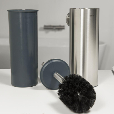 Porte-brosse WC Tiger Boston - fermé - montage mural - inox brossé