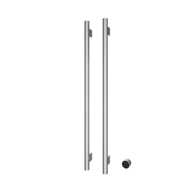 Hotbath &MORE Handdoekradiator - 38x115cm - rond - 2 stangen - verticaal - met schakelaar - chroom