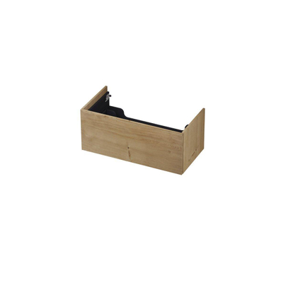 INK Wastafelonderkast - 90x45x37.6cm - 1 lade - push to open - met rechte opdekfronten - MDF - Ash grey