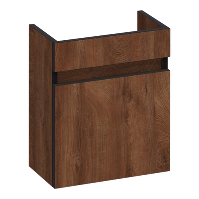 BRAUER Joy Edge meuble lave-mains - 40x45x22cm - avec 1 porte sans poignée ouvrant vers la droite Forest Cacao