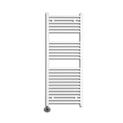 Sanicare Lumara Radiateur electrique - 120x50cm - 750W - thermostat chrome - en bas à gauche - aluminium - blanc mat
