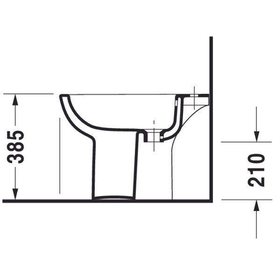 Duravit D-code Staand bidet - 540mm - 1 kraangat - met overloop - glans wit