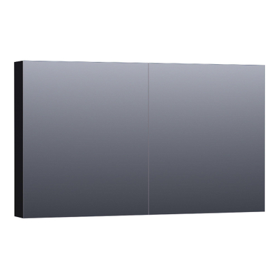BRAUER Impress armoire de toilette – 119 x 70 x 15 cm – 2 portes, portes-miroir double face – Noir mat