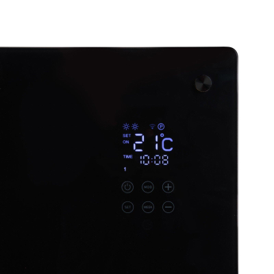 Eurom Alutherm Infrarood paneel - 67.1x43.8cm - IP24 - 800watt - wifi - wand- Verticaal - metaal/glas zwart mat