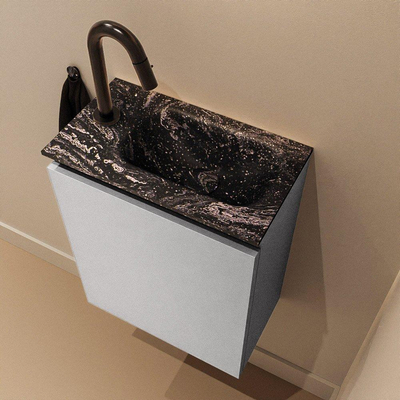 MONDIAZ TURE-DLUX 40cm toiletmeubel Plata. EDEN wastafel Lava positie rechts. Met 1 kraangat.