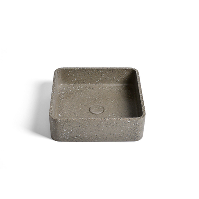 Ideavit Beton lavabo à poser - 39x39x12cm - carré - avec bonde clic-clac - anti-rayures - étanche - couleur E10