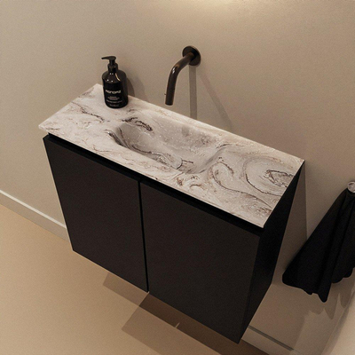 MONDIAZ TURE-DLUX 60cm toiletmeubel Urban. EDEN wastafel Glace positie midden. Zonder kraangat.