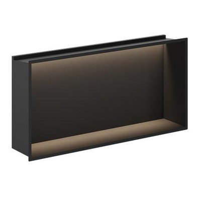 Crosswater Niches de douche - 61x30,5cm - bande lumineuse LED - noir mat