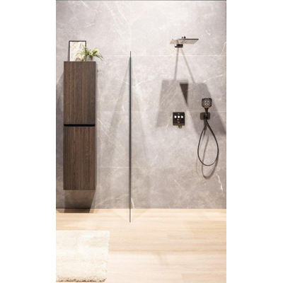 Adema Holz Hoge Kast - 160cm - 2 deuren - greeploos - donker eiken OUTLETSTORE