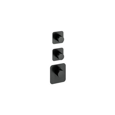 Hotbath Gal Afbouwdeel - voor Highflow Thermostaat - met 2 stopkranen - PVD - geborsteld gunmetal (antraciet)