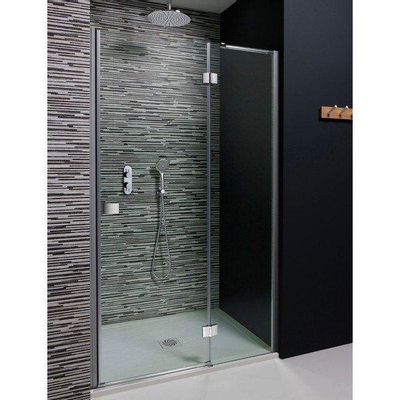 Crosswater Design New draaideur vast paneel 100x195cm zilver profiel helder glas SHOWROOMMODEL