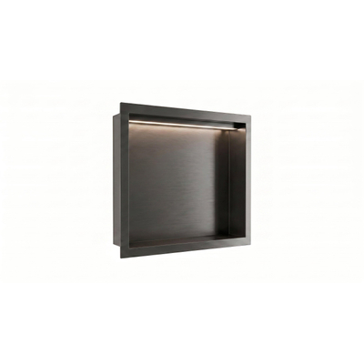 Fortifura Galeria Niche encastrée - 30x30x7cm - éclairage LED - gunmetal