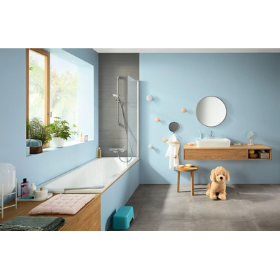 Hansgrohe Croma Select E Multi glijstangset met Croma Select E Multi handdouche 90cm met Isiflex`B doucheslang 160cm wit/chroom