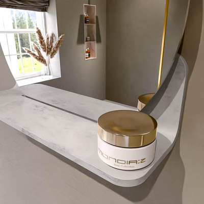 Mondiaz SPOT Miroir de salle de bain - rond 40cm - plan de miroir - couleur Opalo