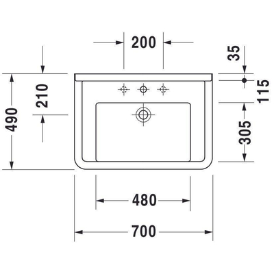 Duravit Philippe Starck 3 lavabo-meuble 70x49cm avec Wondergliss blanc