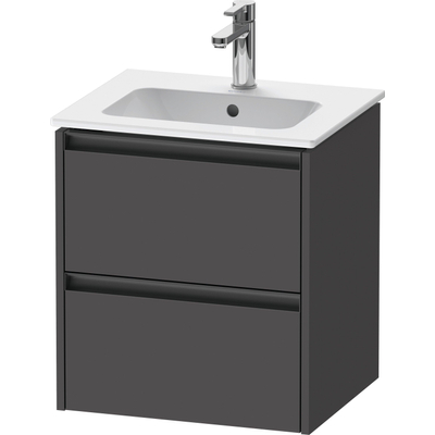 Duravit Ketho.2 Wastafelonderkast - 51x42x54.9cm geschikt - voor 1 waskom - spaanplaat - grafiet mat