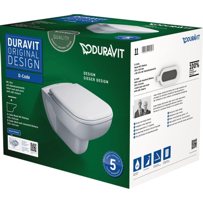 Duravit D-code pack wandcloset met softclose zitting wit