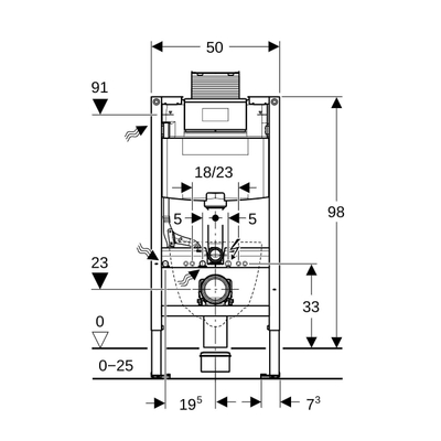 Geberit Duofix omega réservoir encastré 98x50x17cm