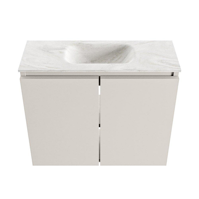MONDIAZ TURE-DLUX 60cm toiletmeubel Linen. EDEN wastafel Ostra positie midden. Met 1 kraangat.