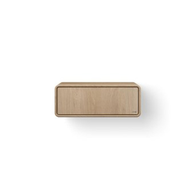 Looox Wooden Rounded Badkamermeubel - 30x80x46cm - 1 la - eiken grijs