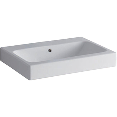 Geberit ICon wastafel - 60x48.5x15.5cm - 1 wasbak - 0 kraangaten - met overloopgat - keramiek - glans wit