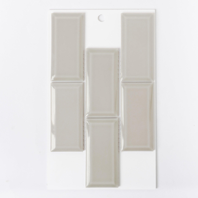 SAMPLE The Mosaic Factory Paris carreau de mosaïque 4,5x9,5x0,65cm rectangulaire porcelaine émaillée revêtement mural pour intérieur et extérieur résistant au gel brillant gris clair