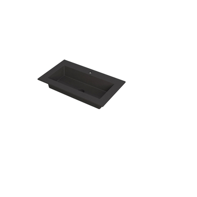 INK Kraft wastafel - 80x45x1cm - 1 wasbak - 1 kraangat - Quartz zwart