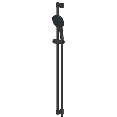 GROHE Vitalio Comfort 110 Ensemble barre de douche - 90 cm - douchette à main carrée - 2 types de jet - flexible de douche lisse - noir mat