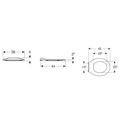 Geberit 300 Comfort closetzitting zonder deksel v. mindervaliden antibacterieel m. doorlopende pen wit 501387001