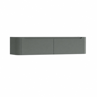 H&R badmeubelen Juice Meuble sous vasque - 180x45x40cm - coins arrondis - 2 tiroirs - poignée intégrée - pétrole mat