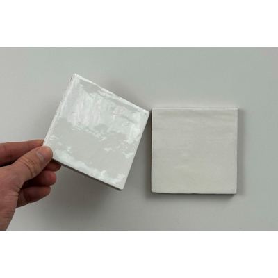 ÉCHANTILLON Terravito Mellina Carreau mural en céramique - 10x10cm - 8mm - Blanc