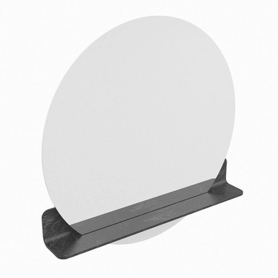 Mondiaz SPOT miroir – Ø 80 cm – avec tablette – Lava (marbre noir)