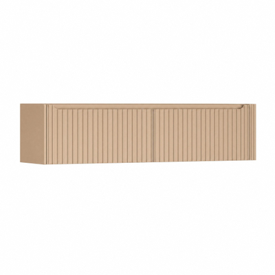 H&R Badmeubelen Juice Wastafelonderkast - 180x45x40cm - rechterhoek afgerond - 3D-front - 2 lades - geïntegreerde greep - peach