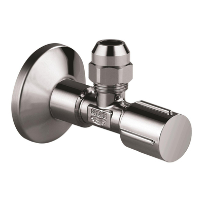Grohe Hoekstopkraan - knel - 1/2x3/8 inch - met metalen greep - hard graphite (antraciet)