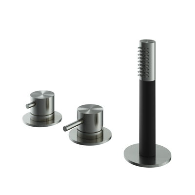 Hotbath Archie Combinaison sur le rebord de baignoire mitigeur monocommande sans bec avec inverseur 2 voies IX INOX316