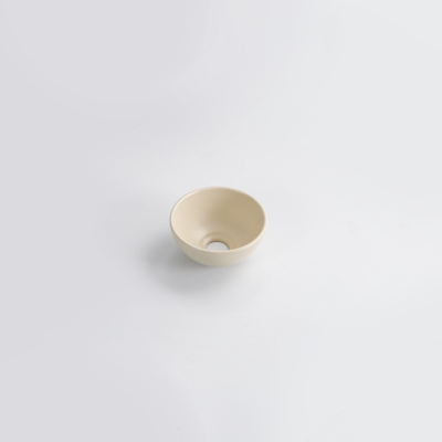 QeramiQ Dely Waskom - 20x20x9cm - rond - keramiek - beige OUTLETSTORE