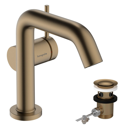 Hansgrohe Tecturis s Eengreeps wastafelkraan - 110 Fine - coolstart - met PopUp - trekwaste - geborsteld brons
